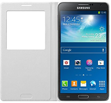 Samsung EF-CN900BW Clear Cover Etui avec Zone Transparente pour Samsung Galaxy Note 3 Blanc