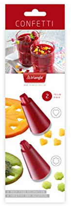triangle 90 799 02 10 Konfetti Ausstecher-Set, 2-teilig Blume und Herz für kreatives Dekorieren mit Obst und Gemüse