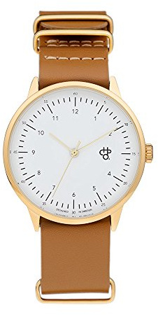 CHPO Unisex Erwachsene Analog Quarz Uhr mit Leder Armband 14229AA