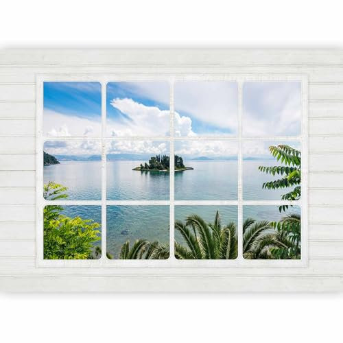 Fotomurales B&D XXL 250x175 cm Papel pintado tejido no tejido Decoración de Pared decorativos Murales moderna Diseno Fotográfico ventana paisajes naturaleza ventana c-a-0072-a-b