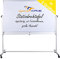 Mobile Whiteboard Tafel beidseitig beschriftbar,in 2 Größen, schutzlackiert, magnethaftend, mit gratis Zubehör (Stifte,Schwämme,Magnete), Größe:120x90 cm