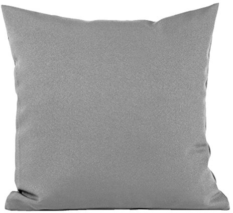 Hans-Textil-Shop Kissenbezug Polyester - Kissen, Kissenhülle, Kopfkissen, Dekokissen, Sofakissen, Couchkissen, Pflegeleicht, Bügelfrei (50x50 cm, Grau)