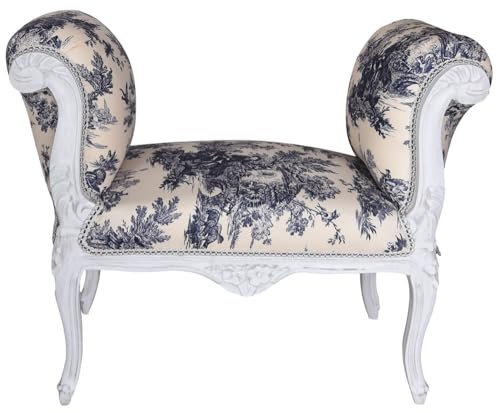 Sitzbank Bank Hocker Sofa Landhausstil Couch Antik 94cm cat351 Palazzo Exklusiv (33c - Holland, k - Hellgrau)