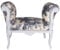 Sitzbank Bank Hocker Sofa Landhausstil Couch Antik 94cm cat351 Palazzo Exklusiv (33c - Holland, k - Hellgrau)