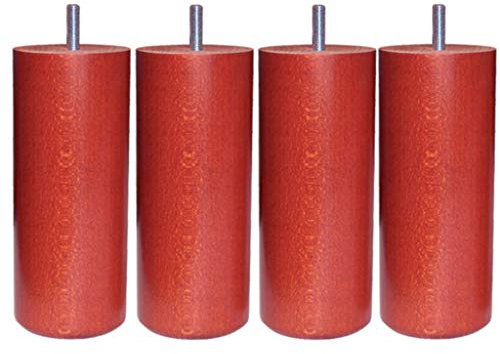MARGOT 3700527815756 Caméléon Cylindre Lot de 4 Pieds de lit Bois Teinte merisier Hauteur 20 cm