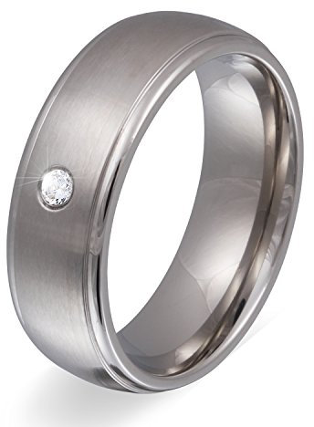 Juwelier Schönschmied - Damen Partnerring Ehering Freundschaftsring Lona Edelstahl Zirkonia 56 (17.8) 6Dac