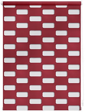 Lichtblick Doppelrollo Klemmfix ohne Bohren, Arena, Blickdicht, Klemmträger-Montage, Sichtschutz, Wandmongtage, Deckenmontage, für Fenster Bordeaux,45 cm x 150 cm (B x L)