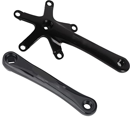 Kurbelgarnitur Fahrrad, 1 Paar 170 MM Mountain Road Bike Legierung Single Kurbelgarnitur Ersatzteile Zubehör (Schwarz)