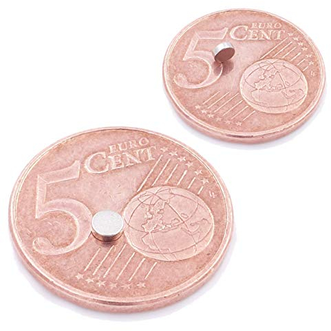 Brudazon | 25 Mini Scheiben-Magnete 3x1mm | N52 stärkste Stufe - Neodym-Magnete ultrastark | Power-Magnet für Modellbau, Foto, Whiteboard, Pinnwand, Kühlschrank, Basteln | Magnetscheibe extra stark
