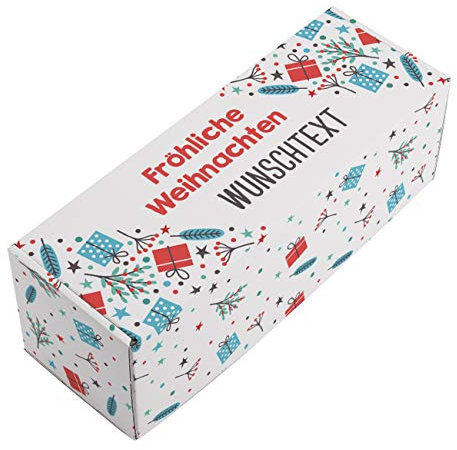Herz & Heim® Personalisierter Geschenkkarton zu Weihnachten mit Ihrem Wunschtext auf dem Deckel M