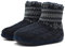 KuaiLu Zapatillas Casa Bota Hombre Invierno Algodon Cerradas Babuchas Caballero Caliente Peluche Lana Piel Pantuflas Botines Comoda Memory Foam Slippers Antideslizante Interior Suela Gris negro 41