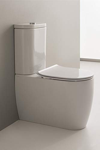 Vaso monoblocco con cassetta e batteria di scarico + bidet a terra Moon