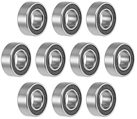 sourcing map 10 Stück Kugellager Rillenkugellager 687-2RS 7mm Innendurchm 14mm Außendurchm 5mm Bohrung Doppelt Abgedichtet Chromstahl Z2 für Skateboard 3D Drucker Roller Inline Skates