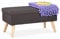 Relaxdays Sitzbank mit Stauraum, gepolsterte Truhenbank, modern, Holzbeine, Stoffbezug, HBT: 39 x 77 x 39 cm, dunkelgrau