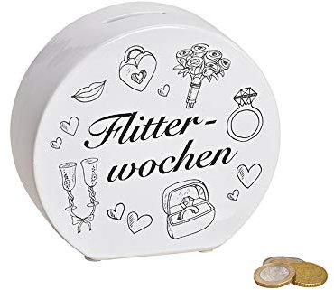 Wurm Spardose Flitterwochen aus Keramik Weiß