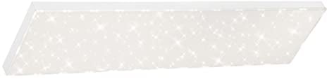 Briloner Leuchten - LED Panel, Deckenleuchte dimmbar, Deckenlampe mit Lichtkante, Sternendekor, inkl. Fernbedienung, Farbtemperatursteuerung, 24 Watt, 2.400 Lumen, Weiß, 1000x250x69mm (LxBxH)