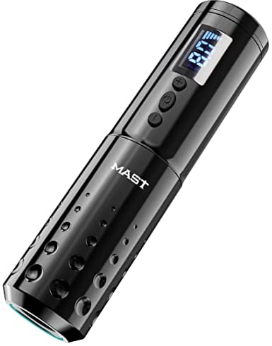 Mast Flip3 kabellose Tätowiermaschine Pen Cordless Rotary Maschine Tattoo Gun with 7Adjustable Strokes 2.4mm - 4.2mm with 2Pcs Batteries 1800mAh für Anfänger und Tätowierer