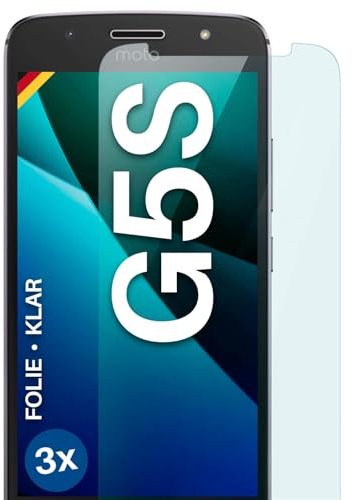 moex für Motorola Moto G5s Schutzfolie Displayschutz Folie Ultra-klar HD 0,2 mm kompatibel mit jeder Hülle, Anbringen ohne Blasen, Handyfolie Extra Kratzfest, FlexProtect 3 Stück