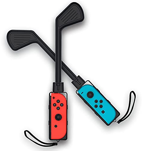 Golf Culb für Nintendo Switch Joy-Con Controller, Sportspiel Zubehör für Mario Golf-Super Rush - 2 Pack (Schwarz)