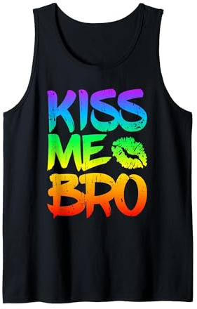 Herren Kiss Me Bro Gay Pride Monat LGBT homosexueller Regenbogen Tank Top