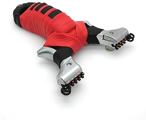 NAYAINOVA Base in Acciaio Inox Potente per Gli Sport all'Aria Aperta-Confezione ricreativa Professionale per Elastici e Palline di Argilla e Acciaio-Elevata Resistenza e precisione,Rosso e Nero, M