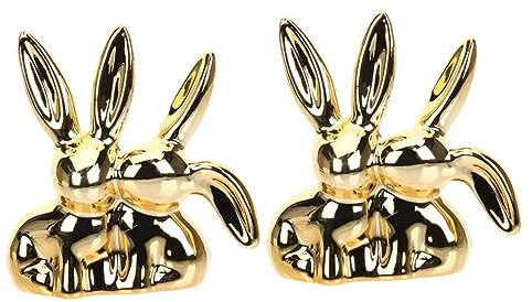 Zerodeko 2pièces Support à Anneaux Céramique Présentoir Décoratif Forme De Lapin Pour Bijoux Organisateur De Bagues Stable Et Attrayant