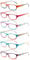 COJWIS 6 pack Lesebrille Blaulichtfilter Brille für Damen Federscharnier Lesehilfe Blendfreie UV Brille Leserbrille (Mehrfarbig, 2.25, x)