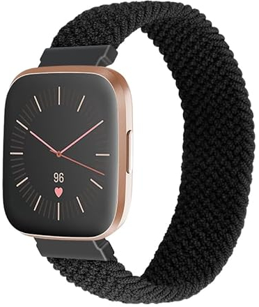 INF Uhrenarmband Nylon für Fitbit Versa/Versa 2 Sport Elastisches armband schwarz
