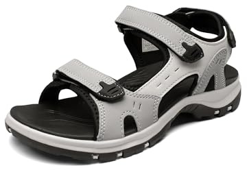 DREAM PAIRS Women's Walking Sport Athletic Sandals Comfort Open Toe Casual Outdoor Hiking Summer Shoes,Size 8,Grey,SDSA2401W