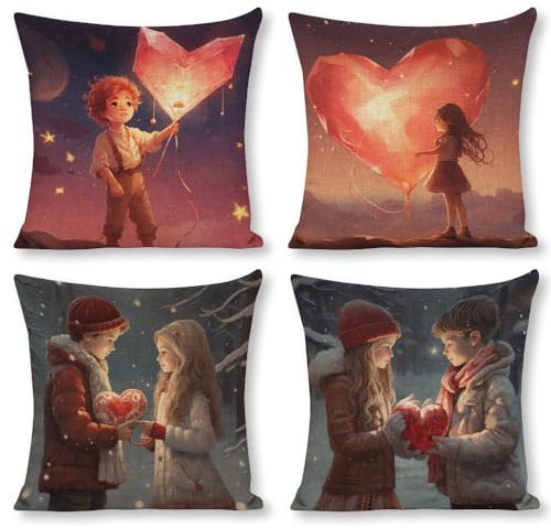 MELKEN JOLUCE Kissenbezug zum Valentinstag 60 * 60cm pärchen Kissen Kissenbezug Kissen selber gestalten Foto schöne Kissen ohne Dich ist Alles doof Kissen