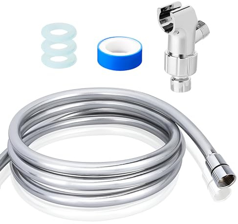 Maas and Bath Shower Head Accessory Hose and Bracket Installation Kit - Quick and Easy Setup, Reliable and Leak Proof, Durable Long Hose for Improved