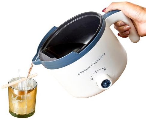 LINGQIAN Elektrischer Wachsschmelztopf mit Ausguss, 1.5L Wachsschmelzer für die Kerzenherstellung, Kerze machen Gießtopf Candle Melting Pot für Kerze