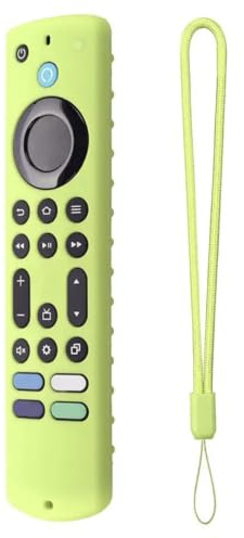 AOMNGBIU Schutzhülle für Fernbedienung (leuchtet im Dunkeln) für 2023 Firestick 4K Max/Toshiba/Insignia/Pioneer/Omni (QLED) Series Alexa Voice Remote Enhanced w/Lanyard (fluoreszierendes Grün)