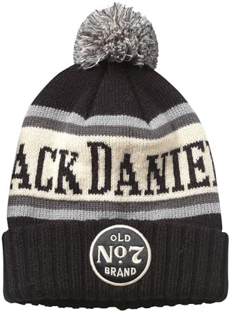 AMERICAN NEEDLE Jack Daniels 23012A-Jackd-BKIVCG Whiskey Pillow Line Strickmütze, Schwarz/Elfenbein/Cool Grey, Schwarz/Elfenbein/kühles Grau, Einheitsgr��e