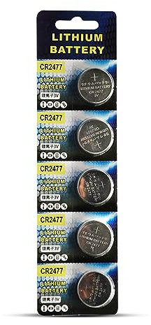 Set of 5 CR2477 Button Cell 2477 Batteries 3V Lithium Batteries for Projects and Projects