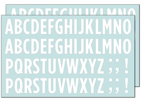 30 Conjuntos - 25mm Pegatinas Letras Adhesivas, Vinilo Impermeable - Blanco