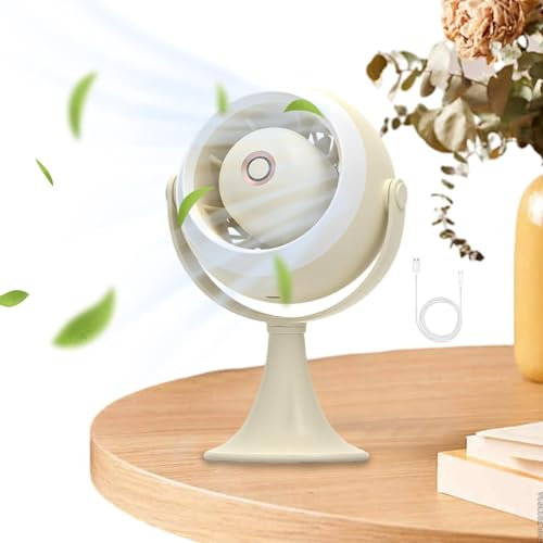 Small Desktop Fan - Wall-Mountable Fan, Usb Desktop Fan | Led Light Wall Mounted Personal Desktop Miini Fan, Infinite-Dimming Table Lamps Electric Miini Fan for Home, School, Travel, Work Area, Car