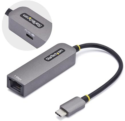 StarTech.com USB-C to Ethernet Adapter, 100W PD Pass-Through, NIC, USB 3.0 Type-C 1Gbps Multi Speed Network, Windows & Mac