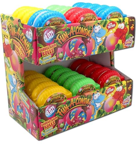 Fun-a-Conda, Kaugummi mit Tattoo, erhältlich in 10er 20er oder 30er Packungen je 16g (20)