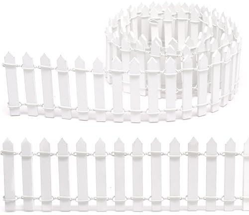 Miniatur Zaun Gartendekor, 90x5cm Miniatur-Fee-Garten Kit Holz-Zaun, Mini Zauns Holz Puppenhaus Wichteltür Deko Blanco Gartenzaun Holzzaun zum Basteln Wichtel Haus DIY Dekoration