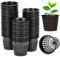 QWORK® Lot de 50 Pots en Filet De Plantation De 8 Cm,Paniers Hydroponie Plastique, pour Culture Hydroponique Et du Sol, Noir