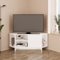 Bimossa Teo Corner TV Stand – Space-Saving TV Unit for 43–48'' TVs, Compact Media Console with Open Shelves & Cabinet, Ready to Assemble, Available in 5 Colours (White)