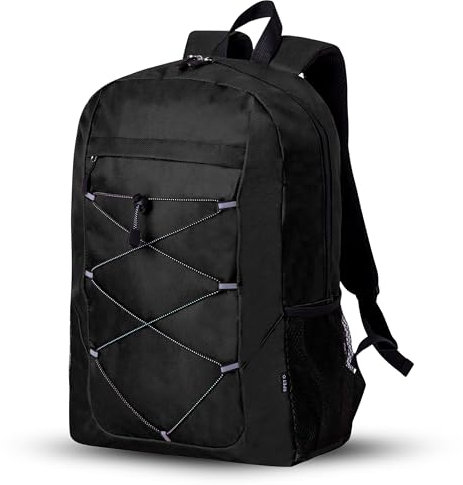 Generico Rucksack für Herren – nützlich als Rucksack für Camping Strand Rucksäcke Meer Wandern Fitnessstudio Arbeit Sportrucksack für Freizeit., Schwarz , M