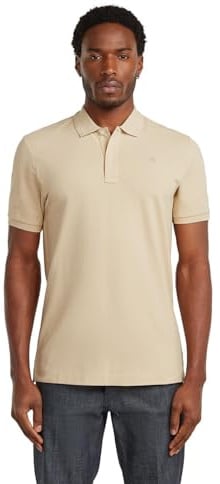 G-STAR Raw C.V. Men's Dunda Overdyed Slim Polo Shirt, Beige, S