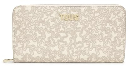Tous M. KAOS Mini Lines Wallet Beige, Women's Travel Accessory, Medium