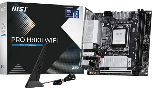 MSI PRO H810I WiFi Motherboard, ITX - Supports Intel Core Ultra Processors (Series 2), LGA 1851 - DDR5 Memory Boost (6400 MT/s MAX), PCIe 5.0 x16, M.2 Gen4, 2.5G LAN