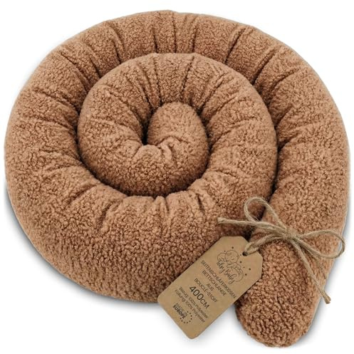 Totsy Baby Seitenschläferkissen Bettschlange Body Pillow 400 cm Bouclé - Kopfkissen lang Bettrolle Schlafkissen Nackenrolle Zertifikat Oeko-Tex Pumpkin