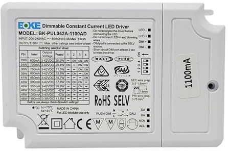 Driver Regulable DALI 2 - PUSH - 25W - 42W BOKE | 3v-42v | 600mA-1100mA | IP20 Regulación fluida y sin parpadeos