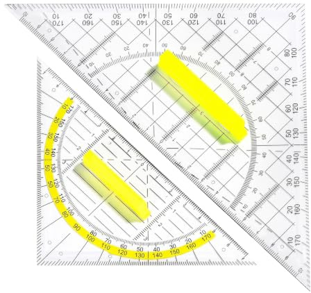 2-Stück Geodreieck mit Griff, Geodreieck-Set, 22,5cm Großes und 15,7cm Kleines Geodreieck, Transparent Geo Dreieck mit Winkel als Winkelmesser, Multifunktional für Professionelle Zeichnung, Malerei