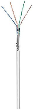 Goobay 15014 CAT 5e Cavo di Rete Matassa, SF/UTP, Grigio, 100m Lunghezza